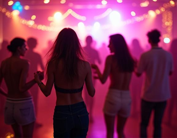 Invitados bailando animadamente al ritmo de la música de Jazz Viajera.